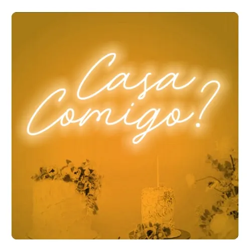 Painel Neon Led Casa Comigo? - 100x40cm